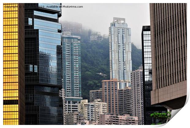 Hong Kong skyscrapers Print by Stan Lihai