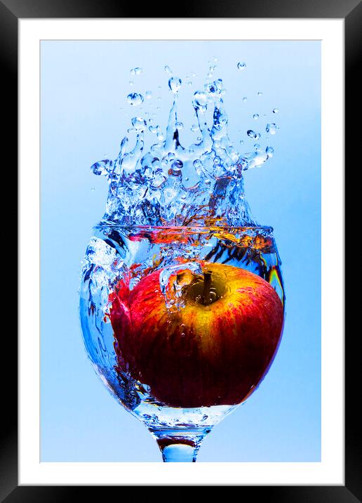 Cider Apple Splash Framed Mounted Print by George de Putron