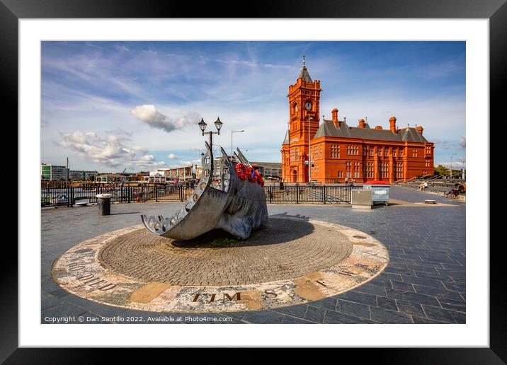 Merchant Seafarers' War Memorial, Mermaid Quay in Cardiff Bay Wales Framed Mounted Print by Dan Santillo