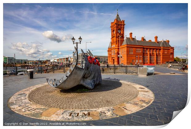 Merchant Seafarers' War Memorial, Mermaid Quay in Cardiff Bay Wales Print by Dan Santillo