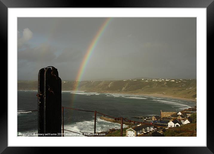 Rainbow's end Framed Mounted Print by Linsey Williams
