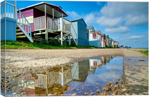 Tankerton Beach Huts  Canvas Print by Alison Chambers