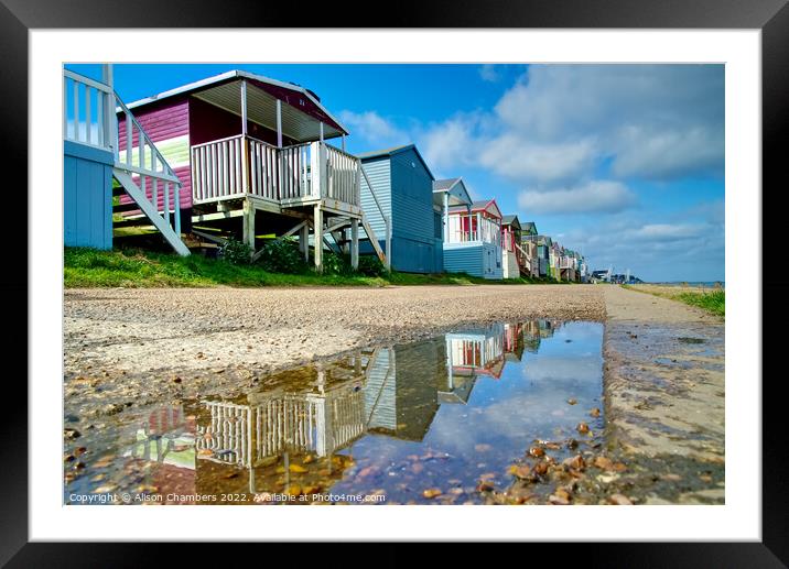 Tankerton Beach Huts  Framed Mounted Print by Alison Chambers