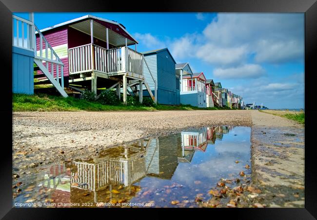 Tankerton Beach Huts  Framed Print by Alison Chambers