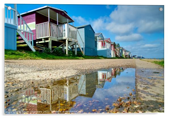Tankerton Beach Huts  Acrylic by Alison Chambers