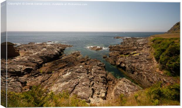 Wild and Rugged Devon Coastline Canvas Print by Derek Daniel