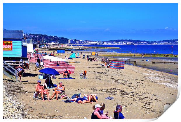 Shanklin beach, Isle of Wight, UK. Print by john hill