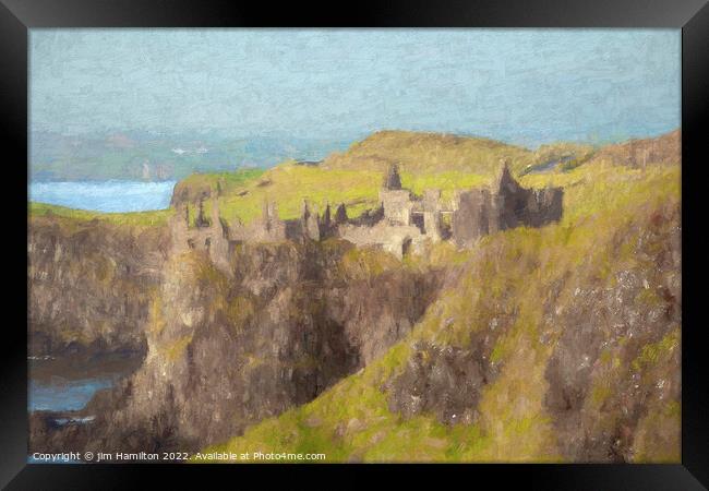 Dunluce Castle, Northern Ireland Framed Print by jim Hamilton