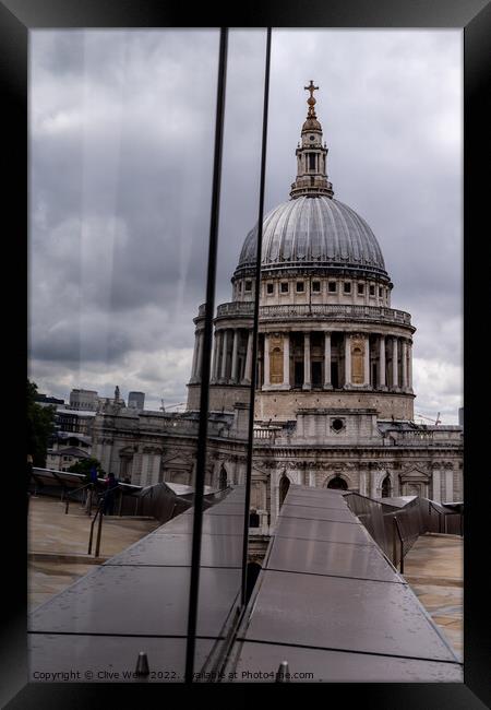 Reflection of St. Pauls Framed Print by Clive Wells