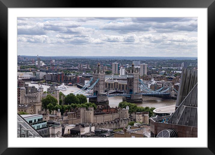 View across London Framed Mounted Print by Clive Wells