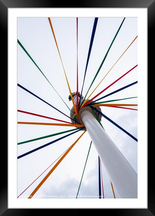 Coloured Ribbons Of A Traditional English Maypole Framed Mounted Print by Peter Greenway