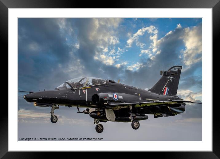 RAF Hawk T2  Framed Mounted Print by Darren Wilkes