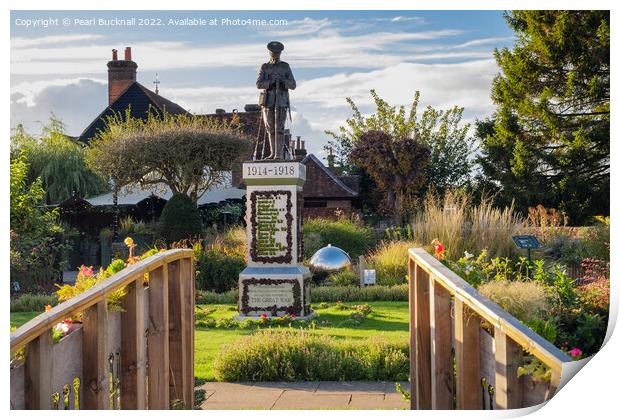 Amersham Peace Garden and WW1 War Memorial Bucks Print by Pearl Bucknall