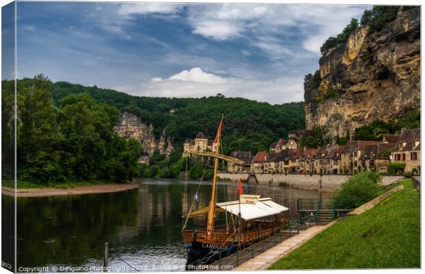 La Roque-Gageac and the Dordogne River  Canvas Print by DiFigiano Photography