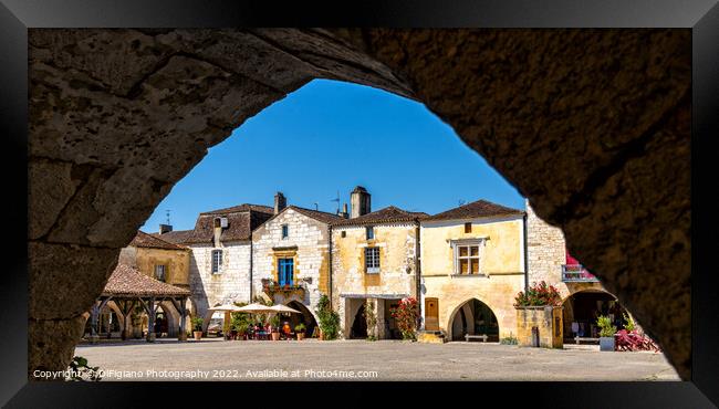 Monpazier Village Square Framed Print by DiFigiano Photography