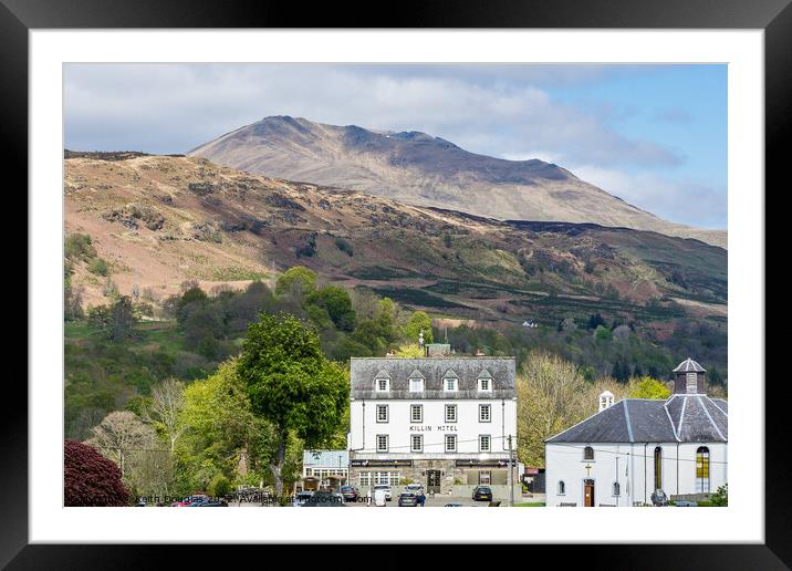 The Killin Hotel and Ben Lawers Framed Mounted Print by Keith Douglas