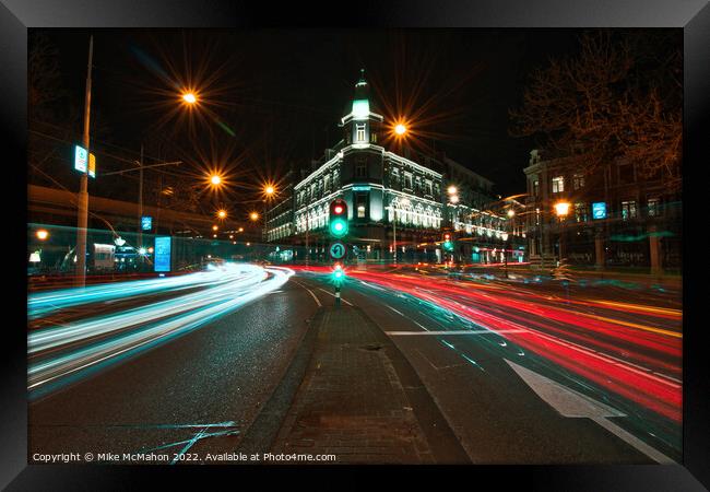 Amsterdam light trails  Framed Print by Mike McMahon