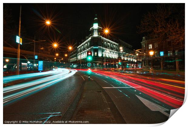 Amsterdam light trails  Print by Mike McMahon