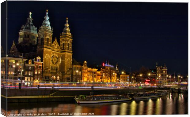 Basilica of st Nicholas Amsterdam  Canvas Print by Mike McMahon