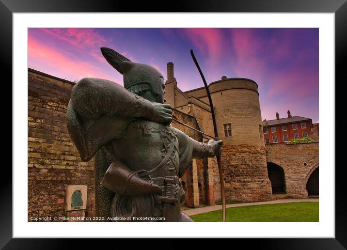 Robin Hood Nottingham castle  Framed Mounted Print by Mike McMahon