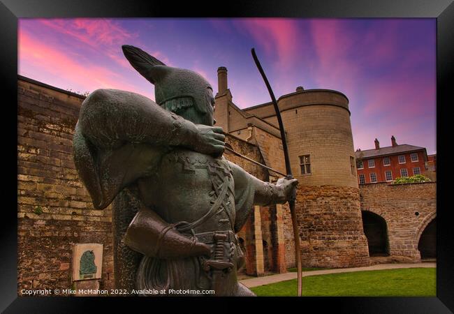 Robin Hood Nottingham castle  Framed Print by Mike McMahon