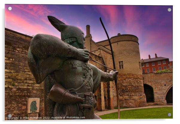 Robin Hood Nottingham castle  Acrylic by Mike McMahon