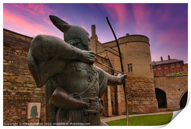 Robin Hood Nottingham castle  Print by Mike McMahon
