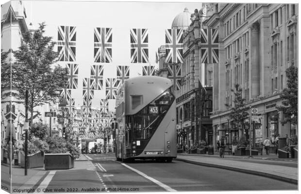 Regent Street in monochrome  Canvas Print by Clive Wells