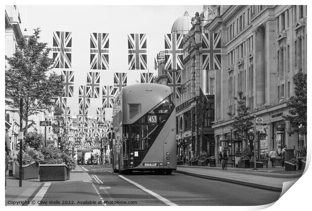 Regent Street in monochrome  Print by Clive Wells