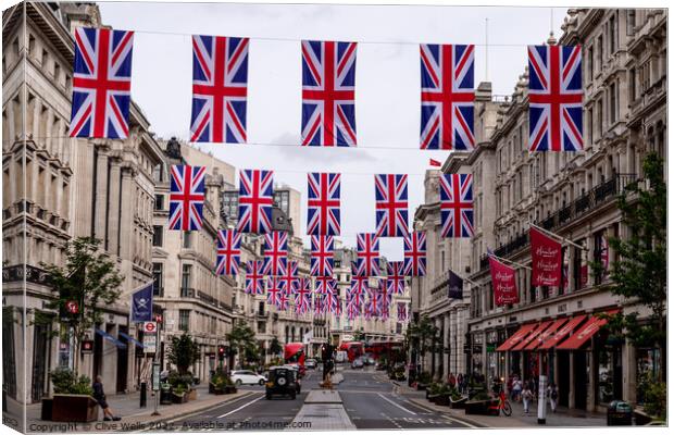 Bunting seen in Regent Street Canvas Print by Clive Wells