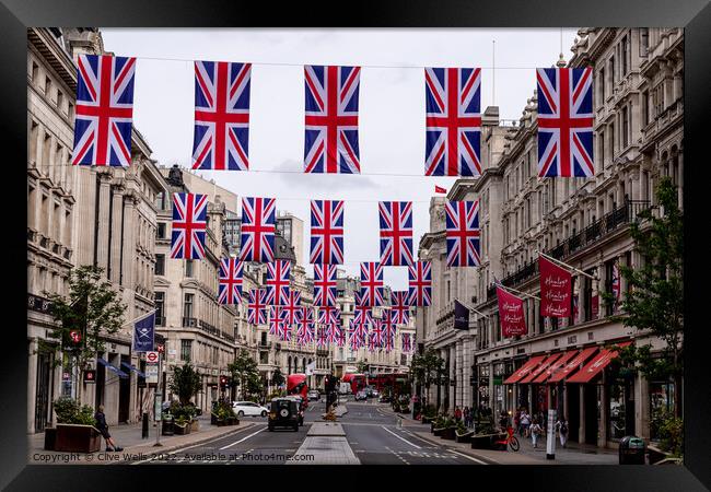 Bunting seen in Regent Street Framed Print by Clive Wells