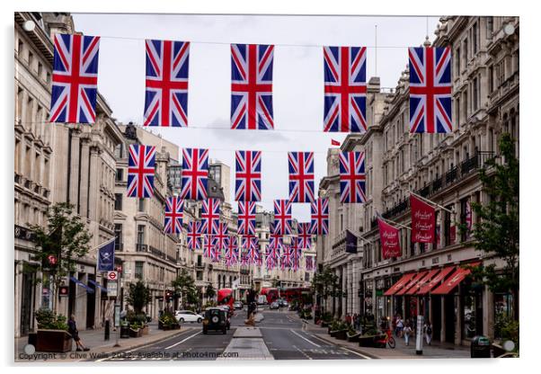 Bunting seen in Regent Street Acrylic by Clive Wells