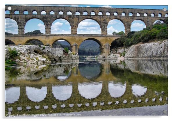 Pont du Gard Roman Bridge & Aqueduct Acrylic by Stuart Wyatt