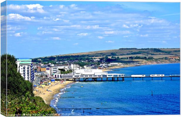 Sandown seafront view, Isle of Wight, UK. Canvas Print by john hill