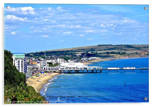 Sandown seafront view, Isle of Wight, UK. Acrylic by john hill