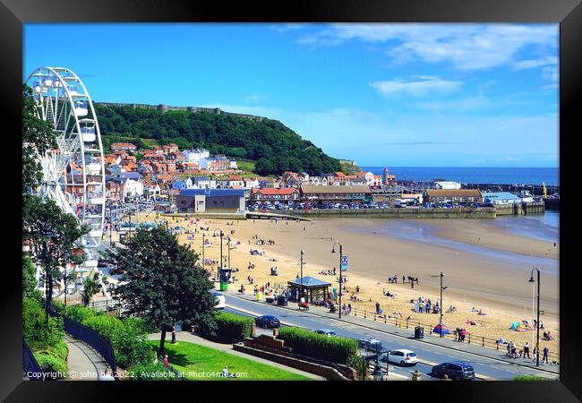 Scarborough South beach, North Yorkshire, UK. Framed Print by john hill