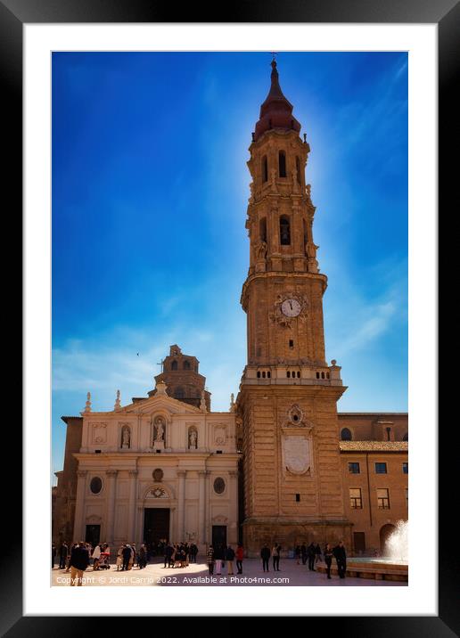 Cathedral of the Savior - SEO in Zaragoza, Spain - 1 Framed Mounted Print by Jordi Carrio