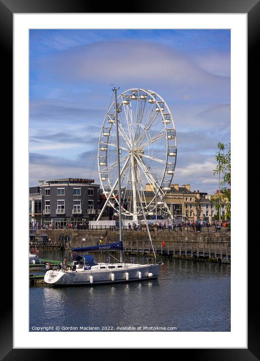 Ferris Wheel, Mermaid Quay, Cardiff Bay Framed Mounted Print by Gordon Maclaren