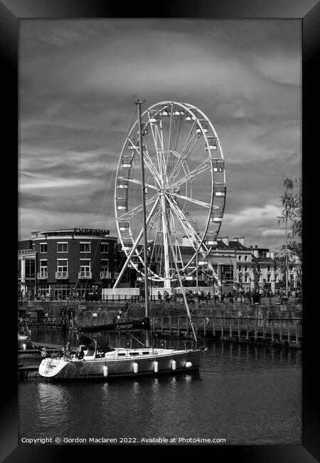 Ferris Wheel, Mermaid Quay, Cardiff Bay Framed Print by Gordon Maclaren