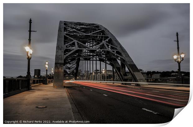 Tyne Bridge Trails Print by Richard Perks