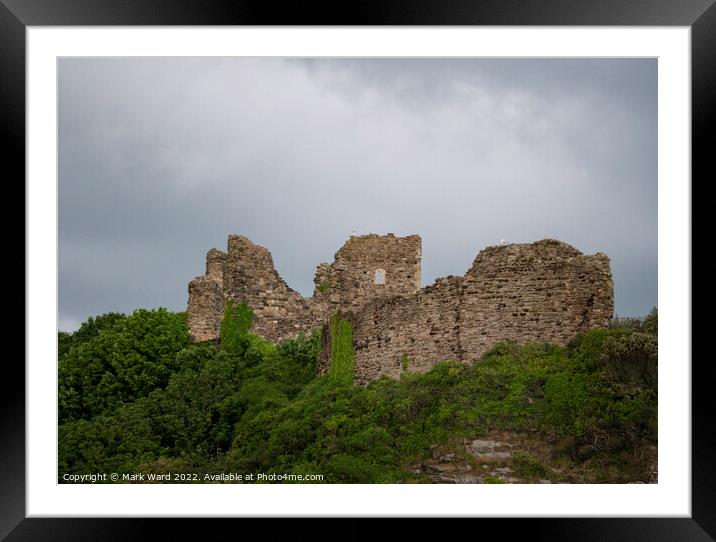 Hastings Castle on a cloudy May day. Framed Mounted Print by Mark Ward