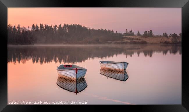 Misty Dawn @ Loch Rusky Framed Print by Ivie McLardy