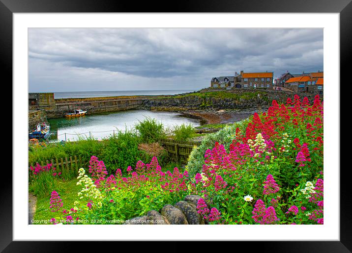 Majestic Storm Over Craster Harbour Framed Mounted Print by Michael Birch