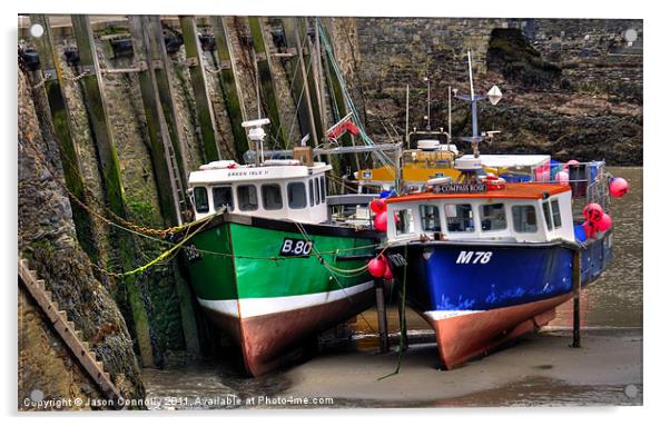 Fishing Boats, Ilfracombe Acrylic by Jason Connolly