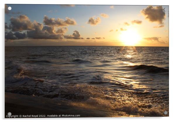 High tide sunset Acrylic by Rachel Royal