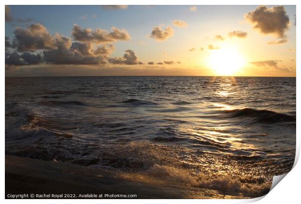 High tide sunset Print by Rachel Royal