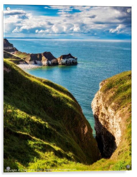 Thornwick Nab Flamborough Head Yorkshire. Acrylic by Craig Yates