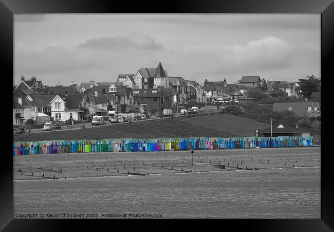 Herne Bay Beach Huts  Framed Print by Alison Chambers