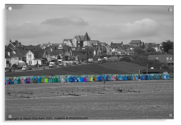 Herne Bay Beach Huts  Acrylic by Alison Chambers