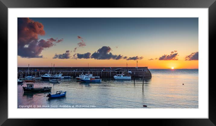 Minehead Harbour Sunrise Framed Mounted Print by Jim Monk